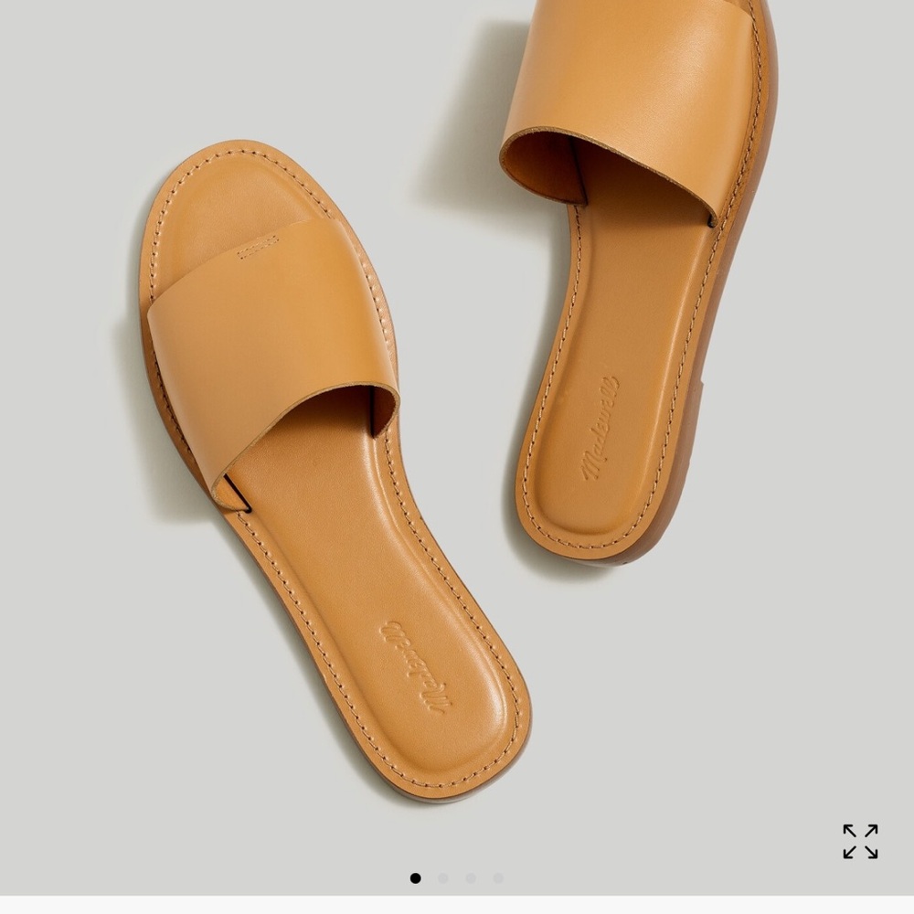 Madewell Boardwalk Tan Leather Slide Sandals 8.5